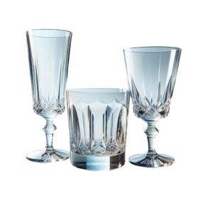 Set de 2 Copas y 1 Vaso de Cristal